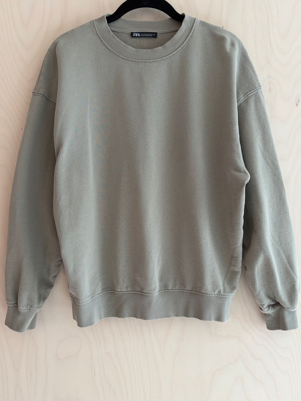 Zara Faded Sweatshirt Oversized Crewneck Green Small